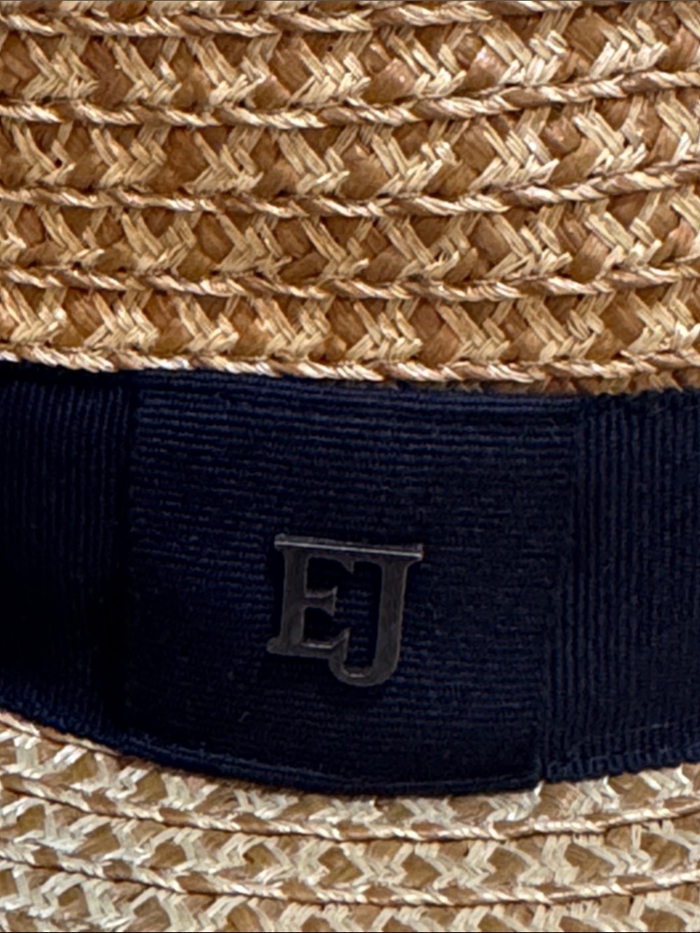 NEW✨NEW✨ Eric Javits Squishee Straw Fedora black ribbon/ subtle “EJ” Logo - Picture 9 of 16